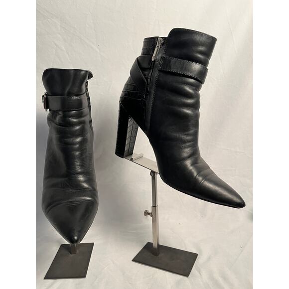 Sam Edelman Leather Ankle Boots Women’s 9 Medium Black - Picture 1 of 7